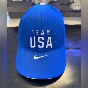 Nike Team USA Blue Dri-Fit Adjustable Hat Cap Embroidered Swoosh Athletic